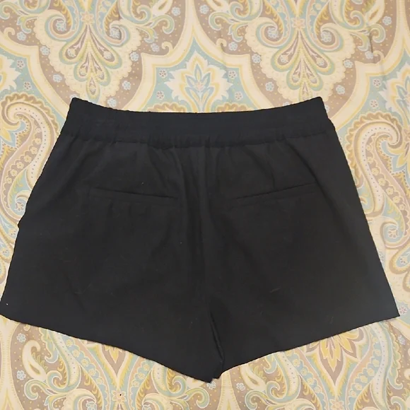 Zara Black High Waist Shorts with Gold Zippers - Picture 2 of 3